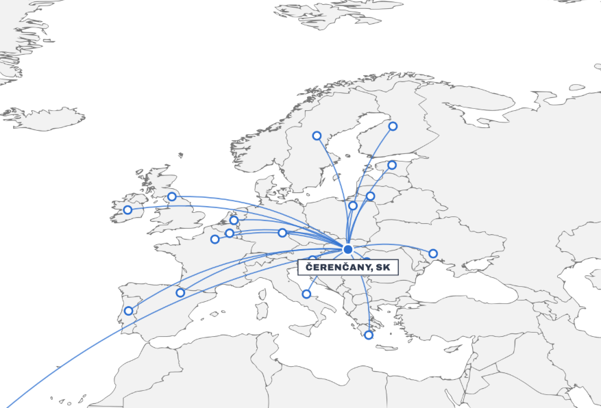 Mapa Európy – naše zastúpenie
